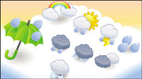 Cartoon weather icon 01 - vector
