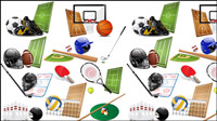 Sports equipment vector material -05