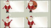Cartoon Santa Claus label 01 - vector