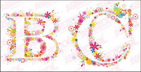 Flowers alphabet vector