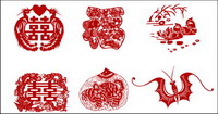 Traditional paper-cut vector material