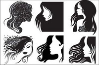 Female head, hair vector