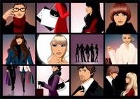 Fashionable men and women feature vector material