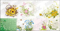 7, various flowers vector material