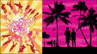 summer theme vector material