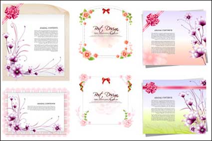 Paper flowers, ribbon vector material