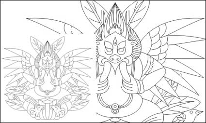 Lijiang Naxi God of Big Bird vector material