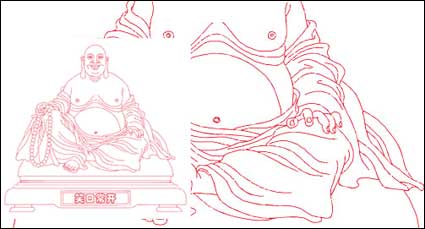 Laughing Buddha Vector material