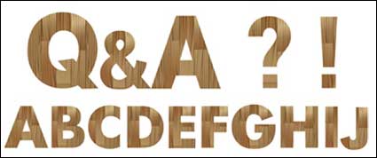 Simple wooden alphabet vector material