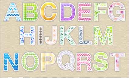 Lovely letter pattern vector material