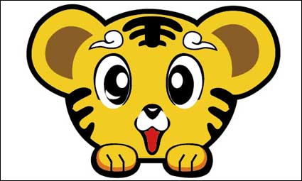Cute little tiger-head material