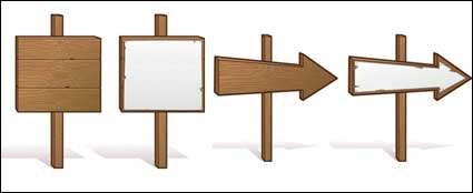Wooden sign vector material