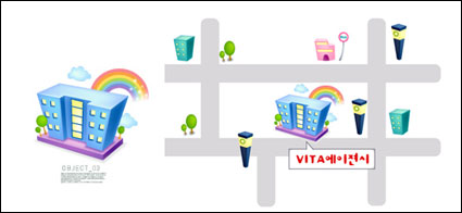 Cartoon House Map Vector material