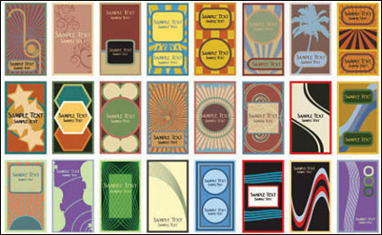 60 retro style cards vector material