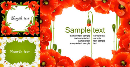 Flower border vector of material