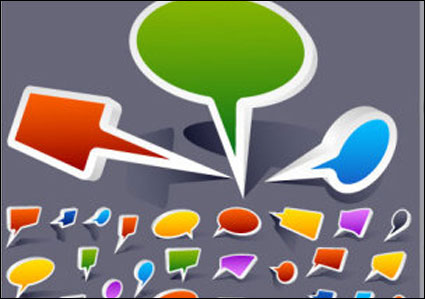 Comic style speech bubble vector material