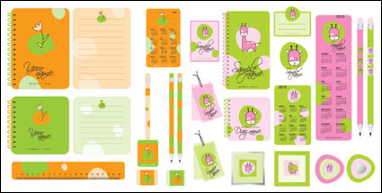 Vector cartoon stationery