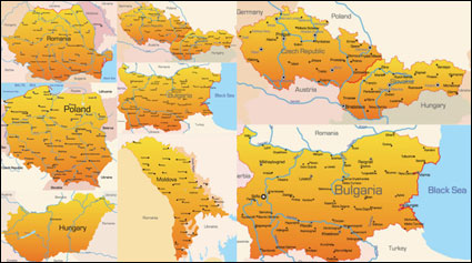 Eastern Europe Geographic Map - Vector