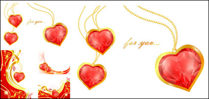 Heart-shaped pendant Vector