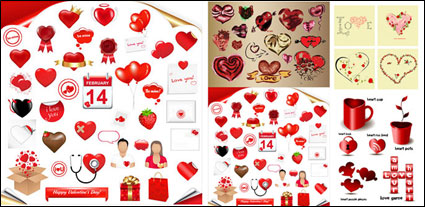 Romantic heart-shaped element vector material