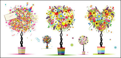 Colorful pattern composed of small trees