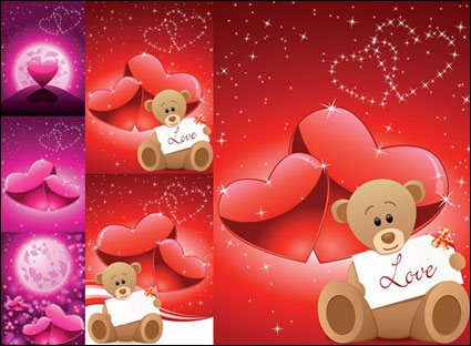 Romantic Love Bear Vector