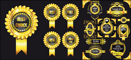 Gorgeous golden label vector