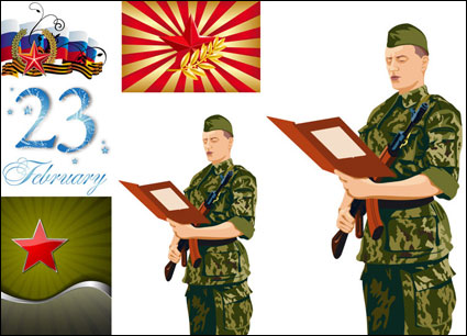 Five-pointed star and the military - Vector