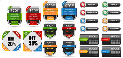 + + Web Design  common elements of vector material+ +