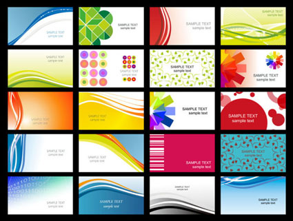 Variety of dynamic flow line of business card templates 02-- vector material