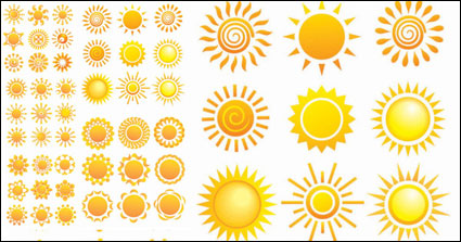 Variety of sunflowers patterns - Vector