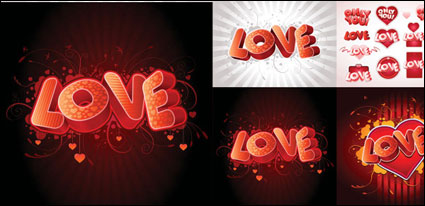3D LOVE Fonts - Vector