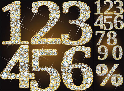 Star-studded diamond number - Vector