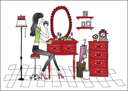 Simple vector drawing women