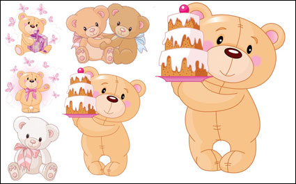 Cute cartoon bear - vector material