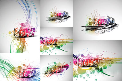 Cool three-dimensional art of the word Love vector material