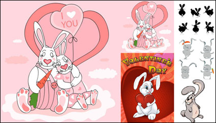 Cute cartoon rabbit - Vector