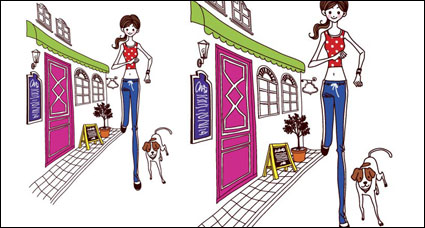 Simple drawing female vector 6