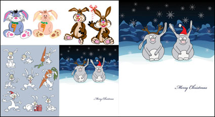 Cute cartoon rabbit - Vector