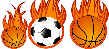 Football and basketball flame vector