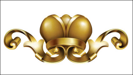 Gorgeous golden three-dimensional pattern vector material -1