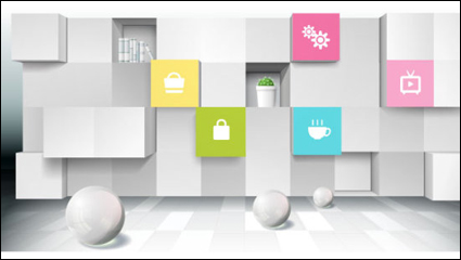 Three-dimensional space for creative business background vector material -1