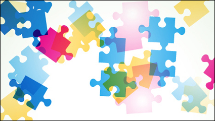 Colorful puzzle vector background material -4