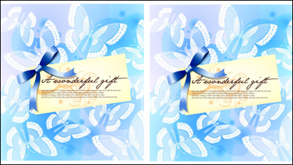 Butterfly pattern background card template vector material -1