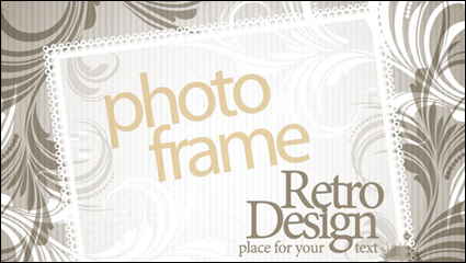 Elegant pattern the shading decorative box text design vector -1