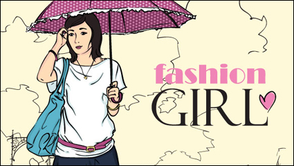 Cartoon fashion beauty 05 - vector