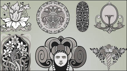 Delicate pattern corners 03 - vector