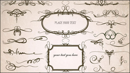 Fine European lace lines 01 - vector