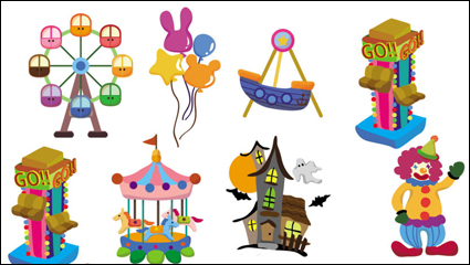 Cute cartoon of the playground icon 02 - vector