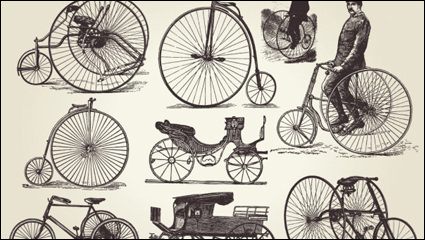 European-style old-fashioned means of transport 01 - Vector